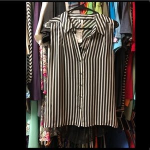 Black and white pinstripe tank